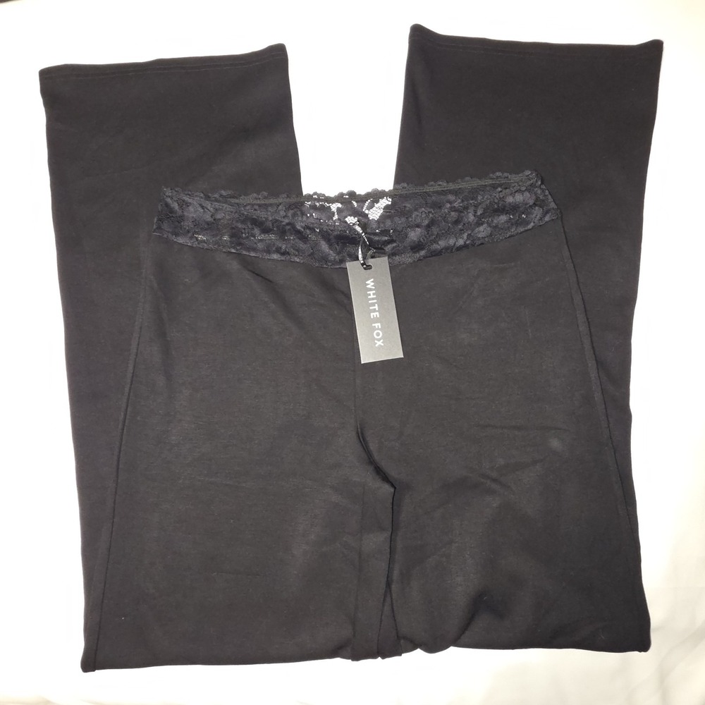 White Fox Boutique Cry Baby Pants Black Lace Top Nwt XL